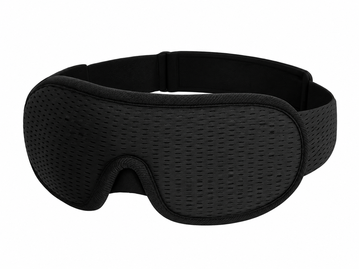Masque de sommeil 3D Noctis noir, vue de trois quarts