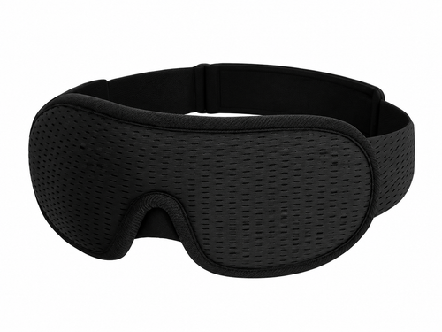 Masque de sommeil 3D Noctis noir, vue de trois quarts