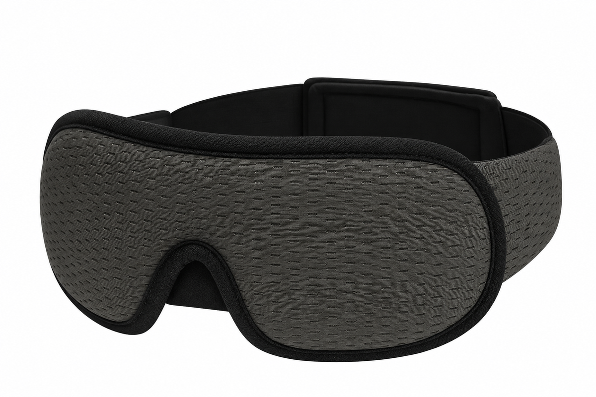 Masque de sommeil 3D Noctis gris, vue de trois quarts