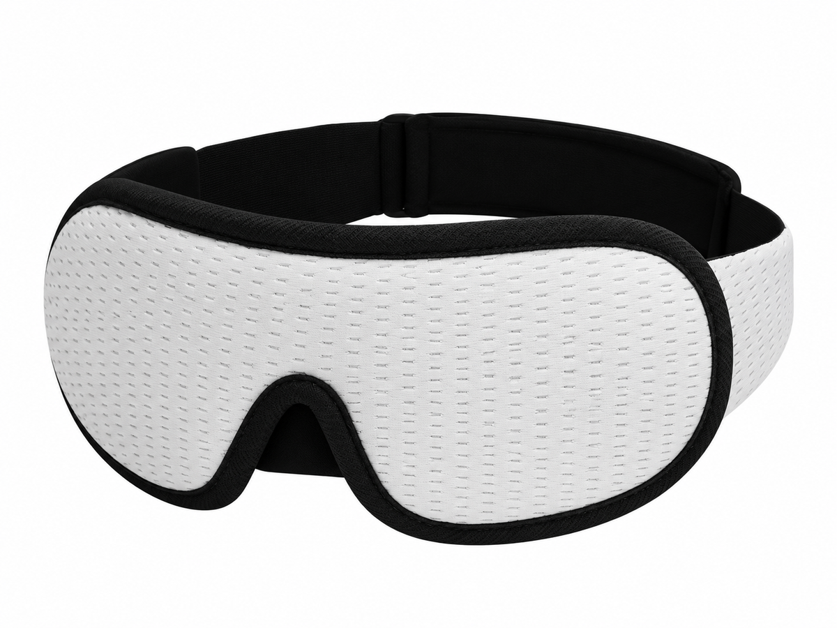 Masque de sommeil 3D Noctis blanc, vue de trois quarts