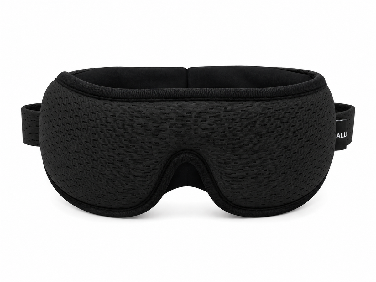 Masque de sommeil Noctis noir vu de dessus